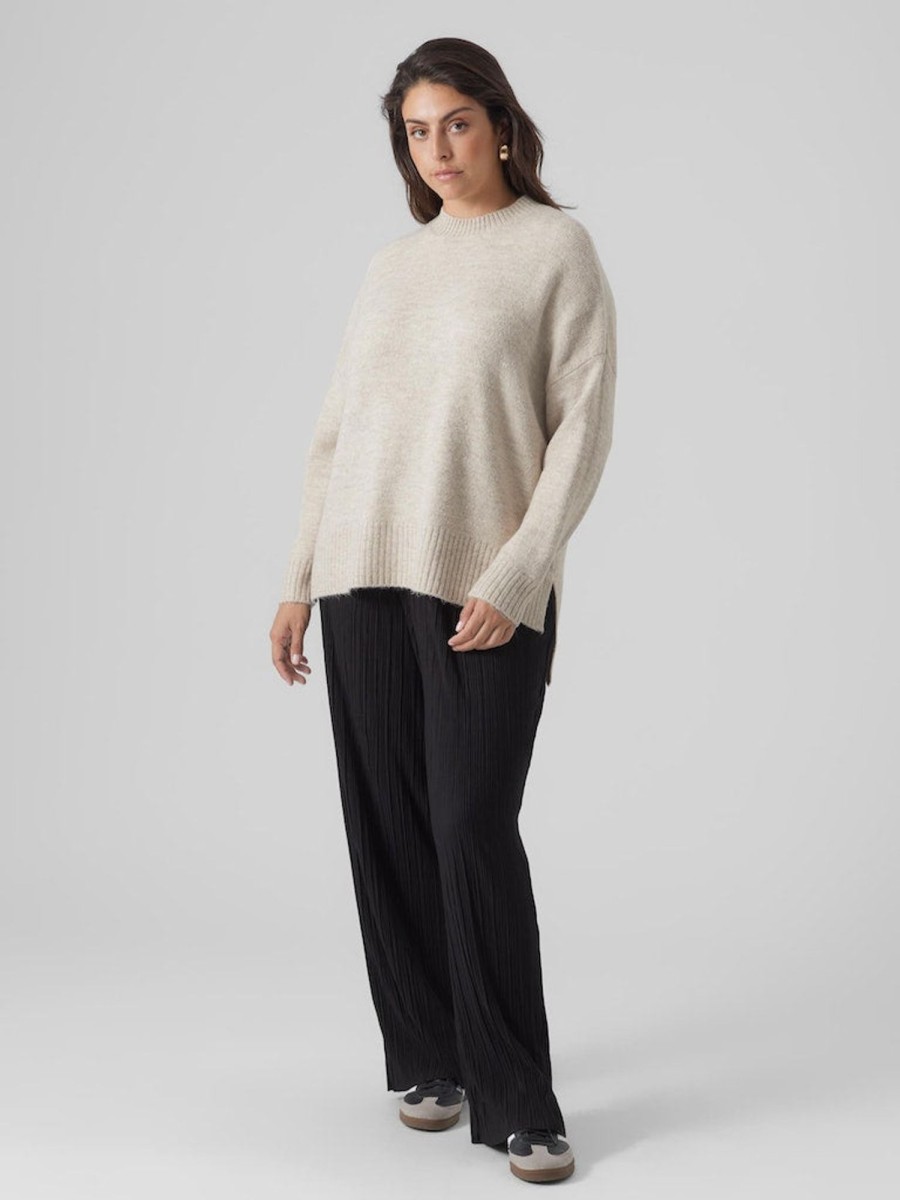 Overdele Vero Moda Curve | Vmlefile Oversize Boxy Blou Ga Noos Cur Birch W. Melange