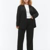 Underdele ZIZZI | Zimpin - Straight - Pants Black W. Pinstripe