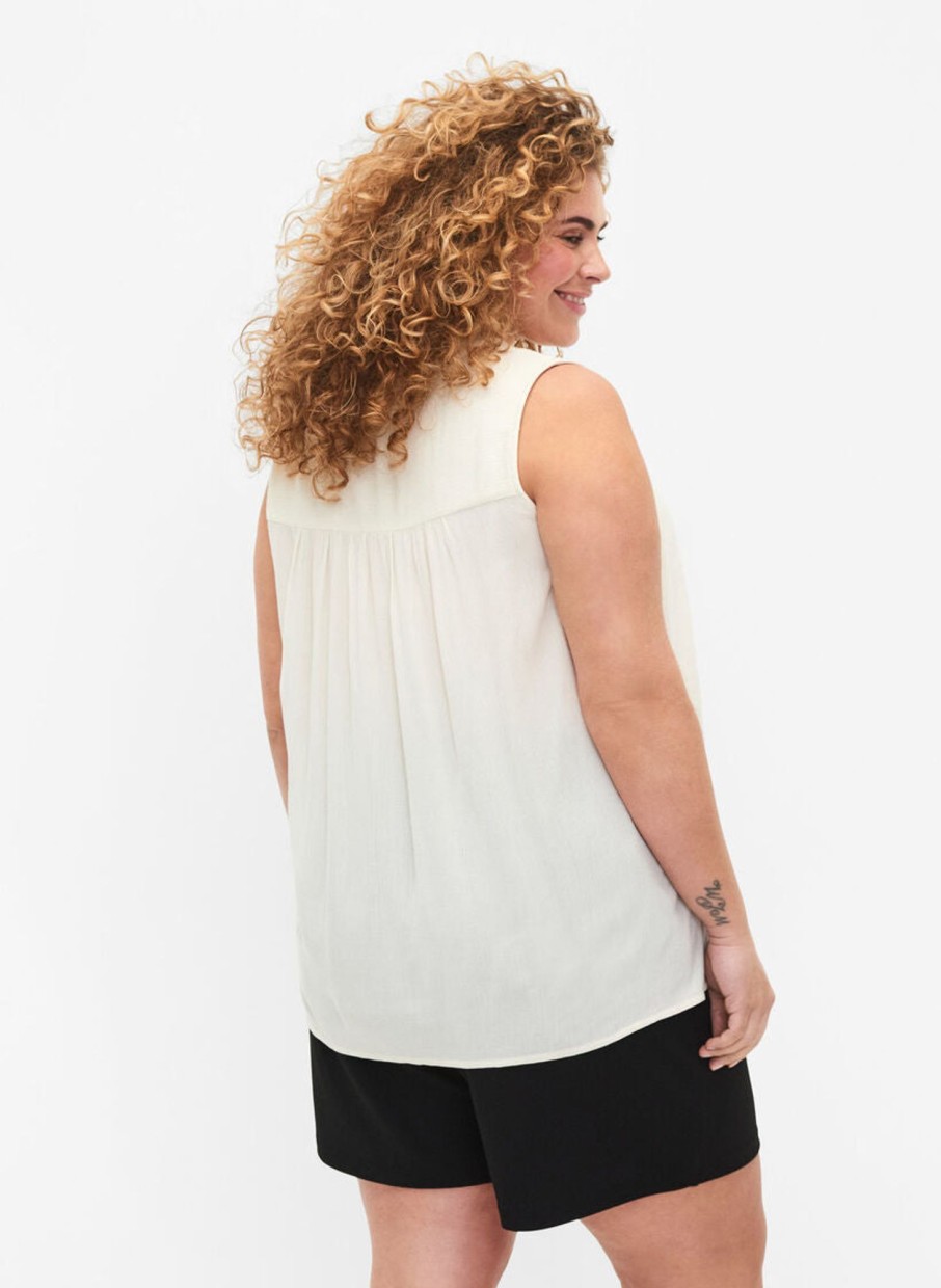 Overdele ZIZZI | Zimrowen - S/L - Blouse Bone White