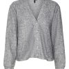 Overdele Vero Moda Curve | Vmcblis Ls Cardigan Jrs Boo Cur Light Grey Melange