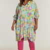 Overdele Gozzip Woman | Stgerda Oversize Shirt Tunic Pastel Green Printed