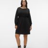 Overdele Vero Moda Curve | Vmcotea Ls Short Dress Jrs Cur