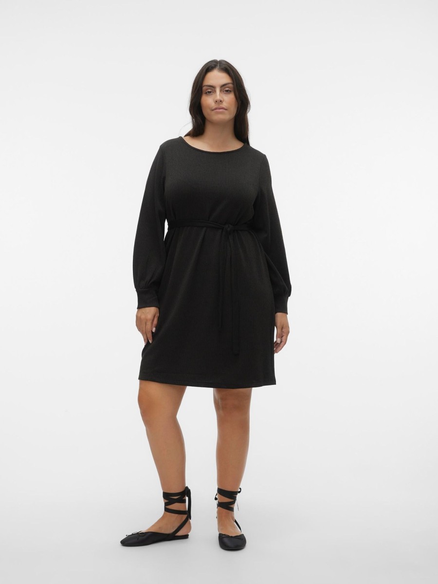 Overdele Vero Moda Curve | Vmcotea Ls Short Dress Jrs Cur