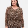 Overdele ZIZZI | Zivolivia - L/S - Blouse Leopard Aop