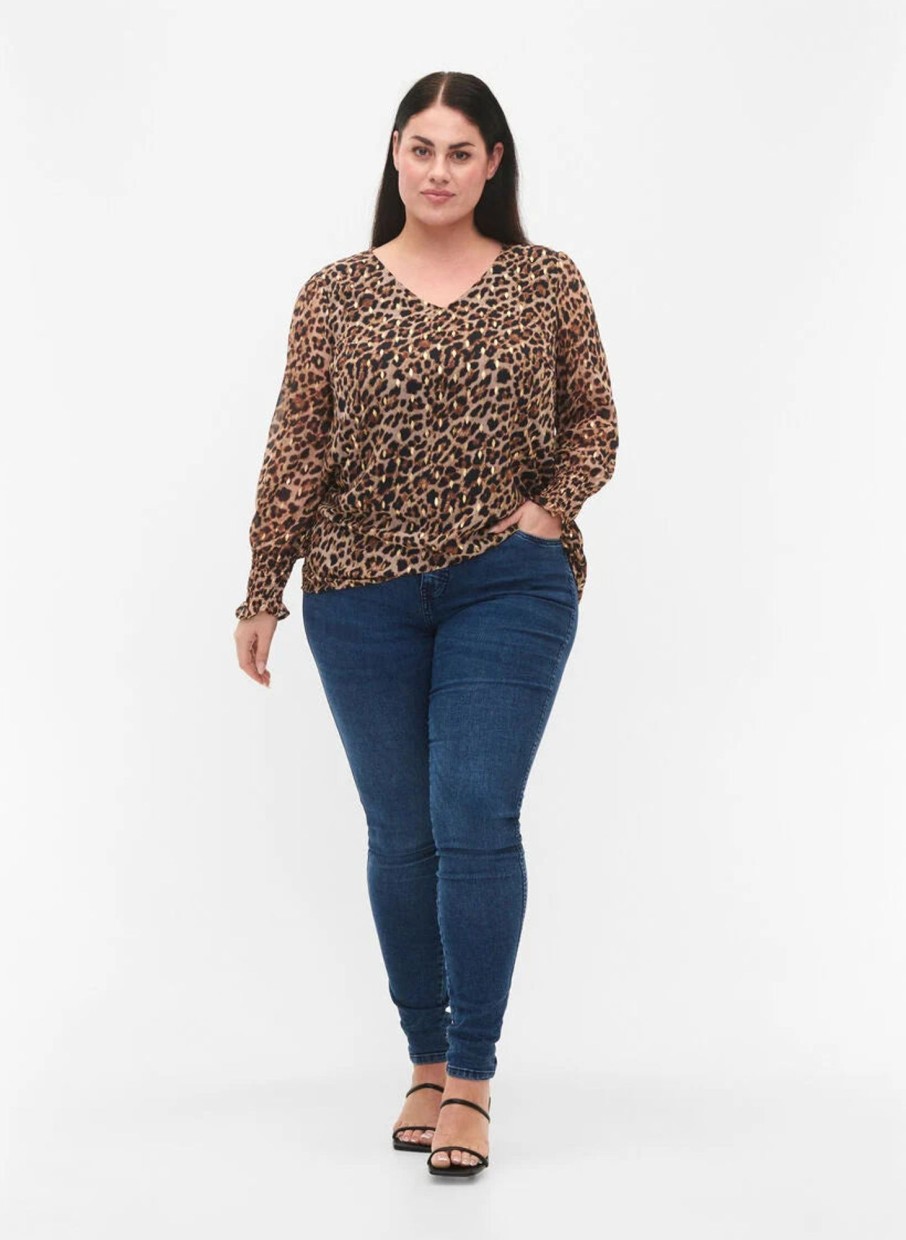 Overdele ZIZZI | Zivolivia - L/S - Blouse Leopard Aop