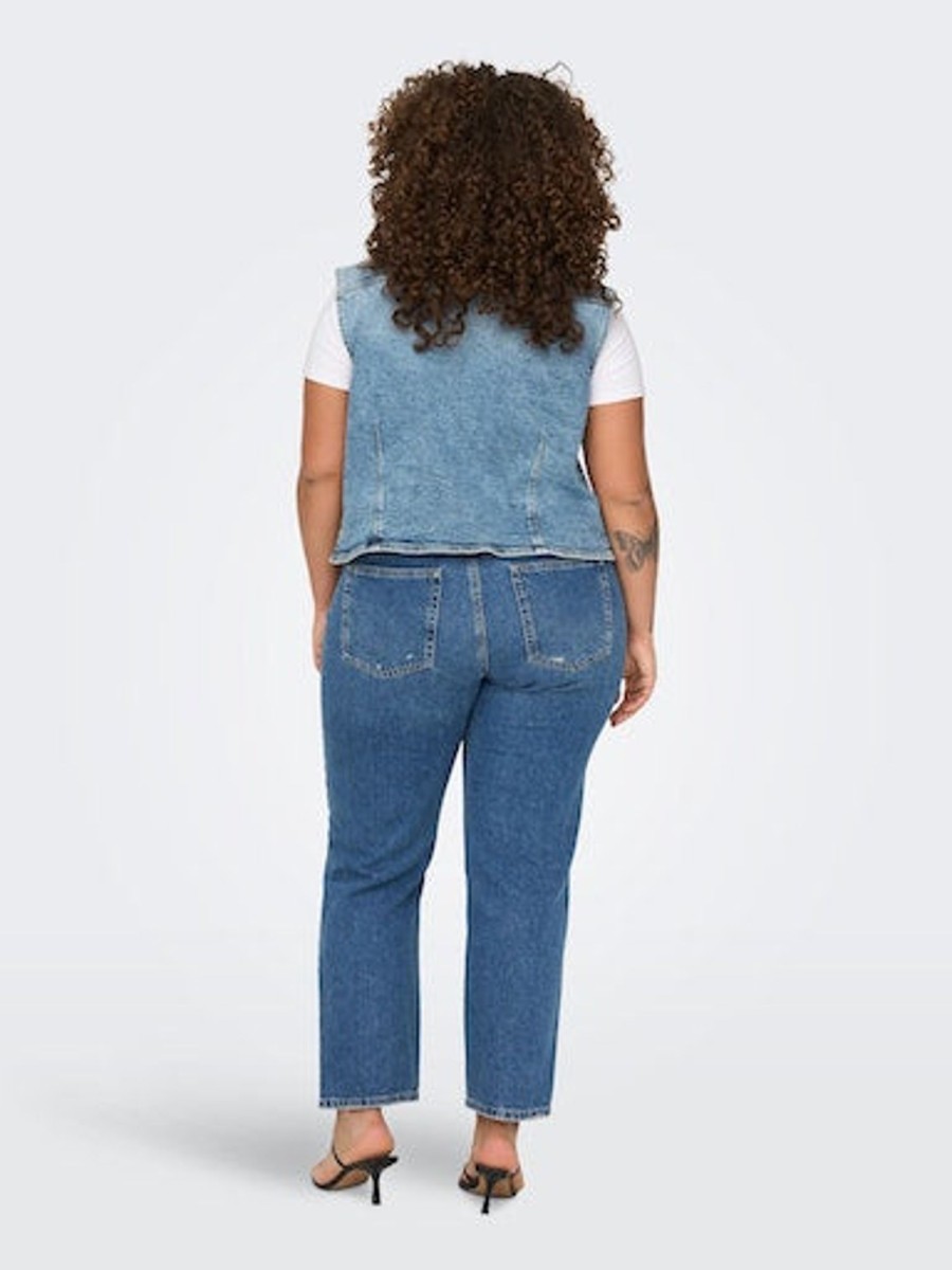 Underdele Only Carmakoma | Carrobyn Hw Str L Ak Dest Dot90 Light Medium Blue Denim