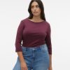 Overdele Vero Moda Curve | Vmpanda Modal 3/4 Top Jrs Curve