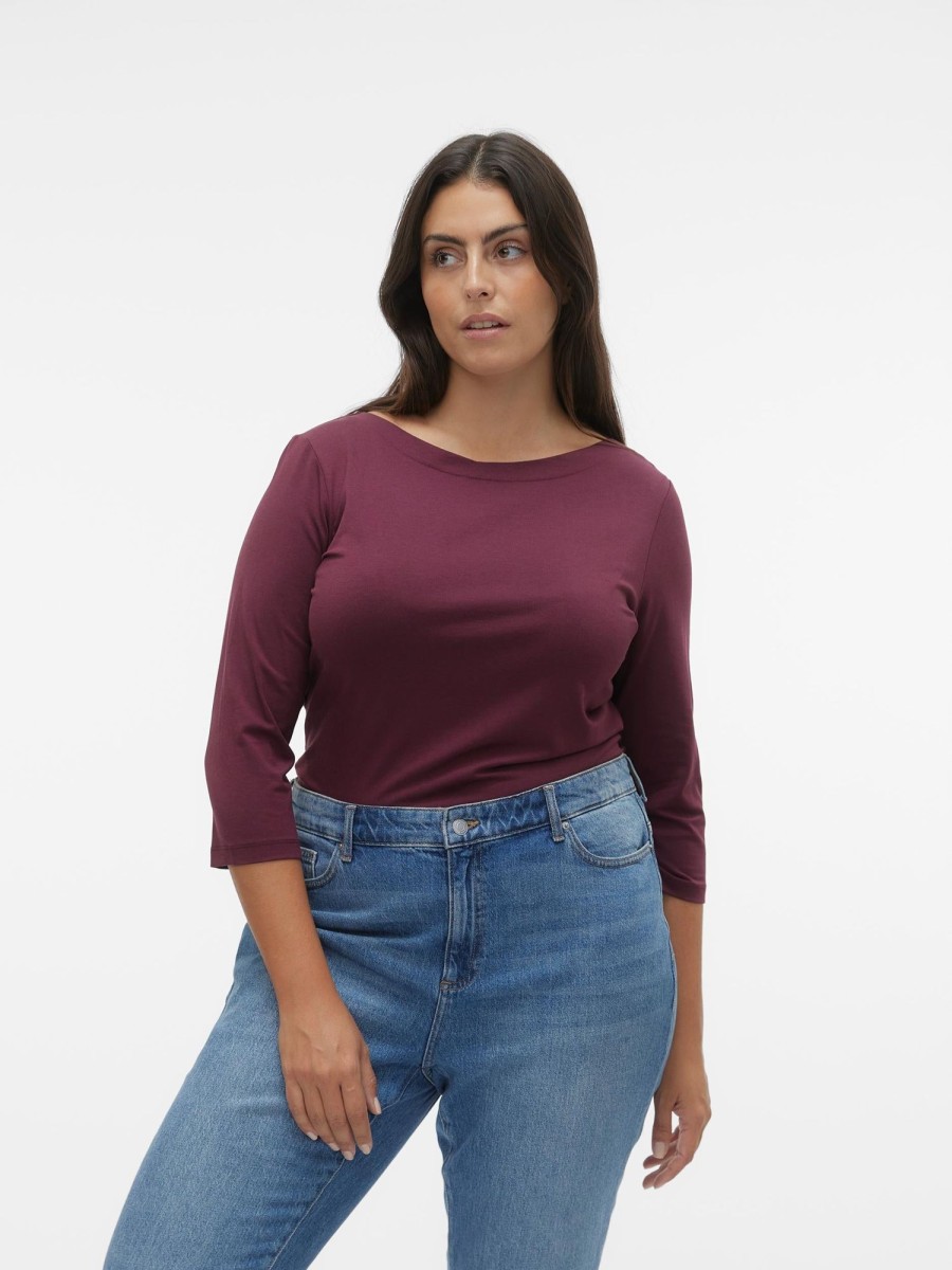 Overdele Vero Moda Curve | Vmpanda Modal 3/4 Top Jrs Curve