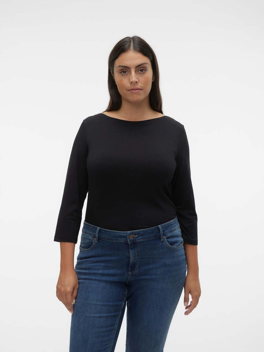 Overdele Vero Moda Curve | Vmpanda Modal 3/4 Top Jrs Curve