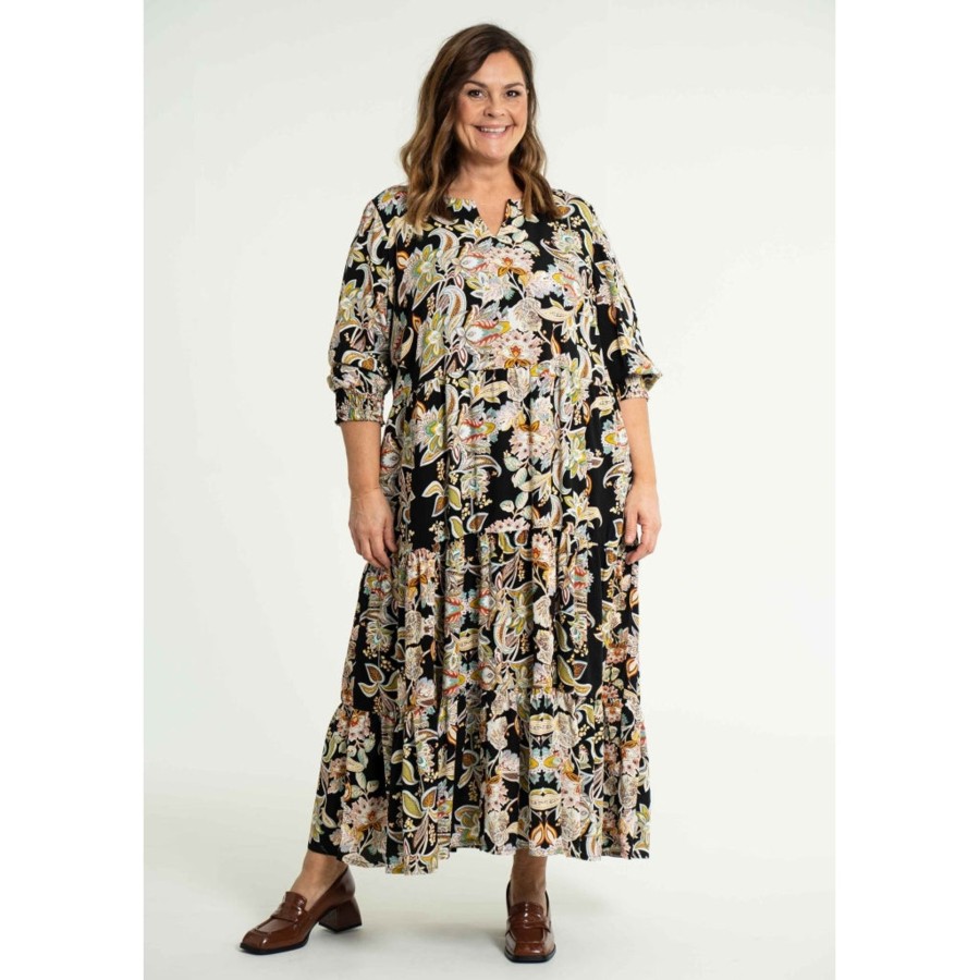 Overdele Gozzip | Gosussie Long Dress Black Printed