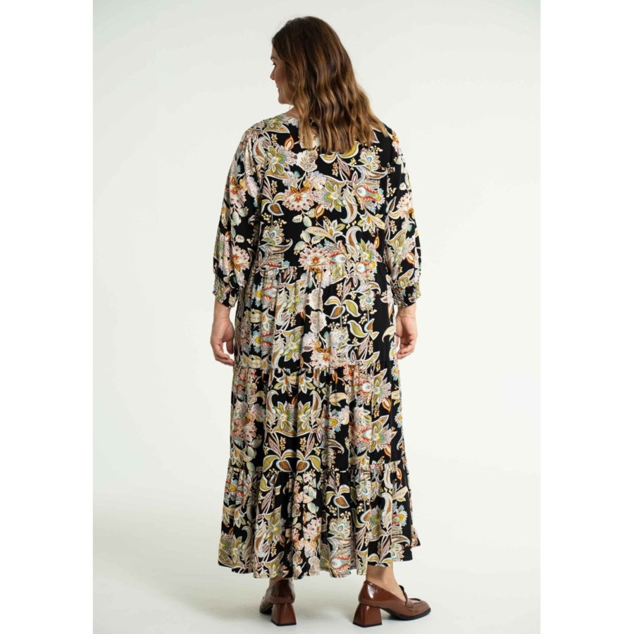 Overdele Gozzip | Gosussie Long Dress Black Printed