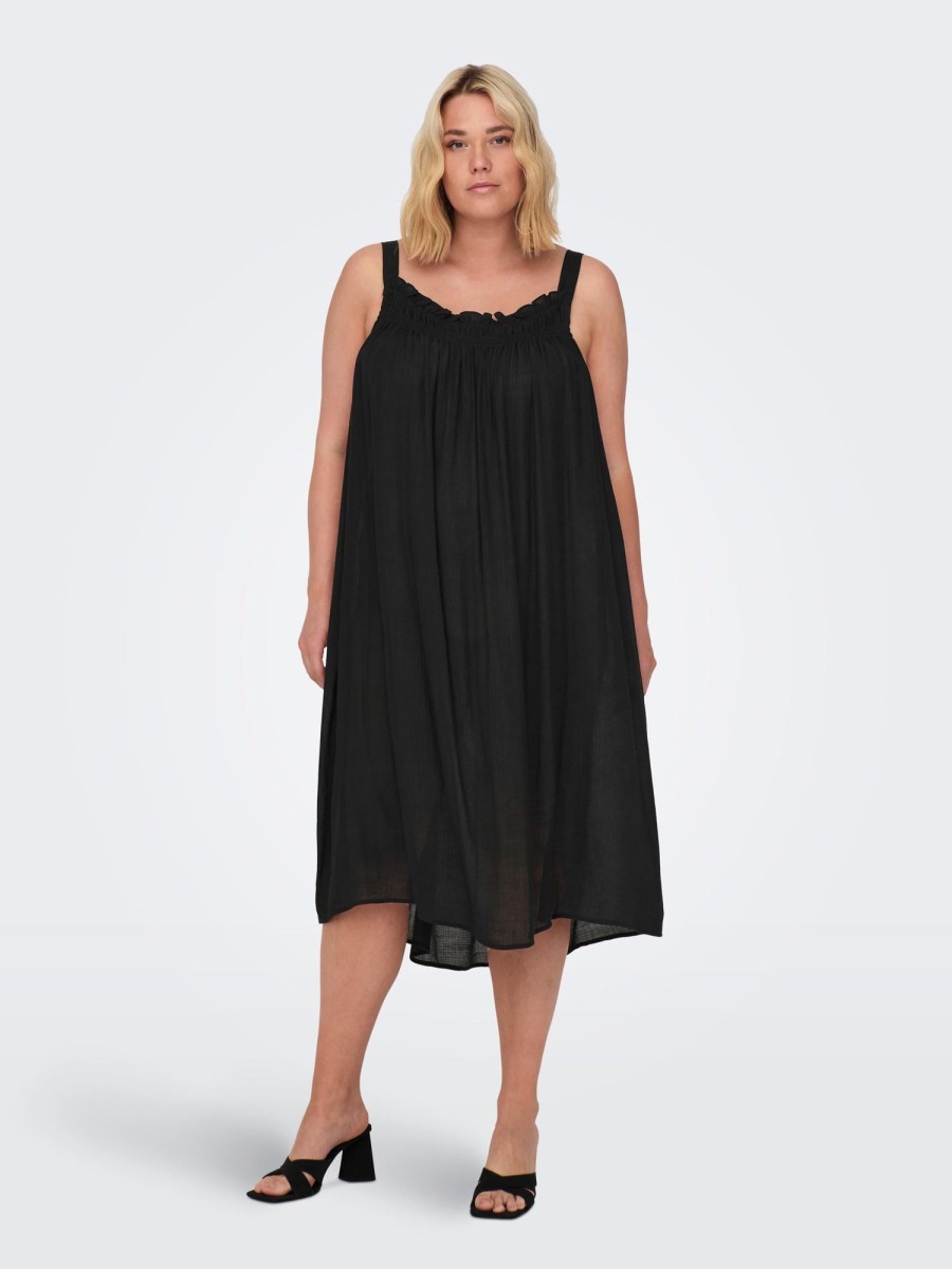 Overdele ONLY CARMAKOMA | Cartulja S/L Calf Dress Wvn Black