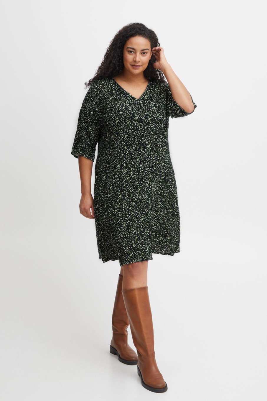 Overdele Fransa Plus Size Selection | Fpelise Dress Forest Shade Mix