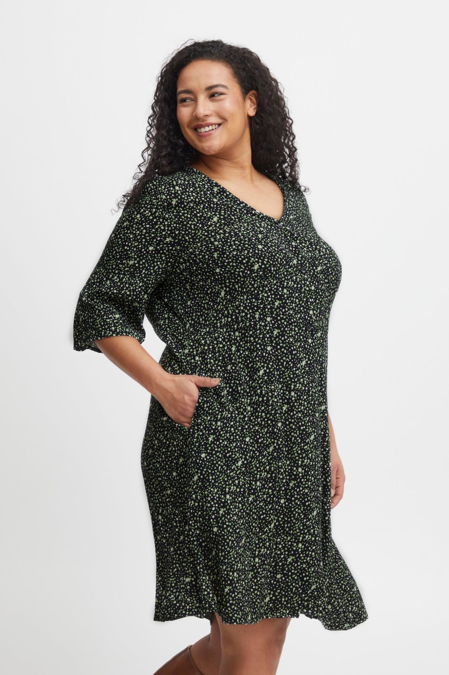 Overdele Fransa Plus Size Selection | Fpelise Dress Forest Shade Mix