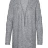 Overdele Vero Moda Curve | Vmcblis Ls Long Cardigan Jrs Boo Cur Light Grey Melange