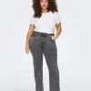 Underdele ONLY CARMAKOMA | Carbillie Hw Straight Gr Slit Jeans Grey Denim