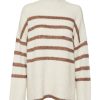 Overdele Vero Moda Curve | Vmcwiona Ls Highneck Pullover Birch W. Brown Lentil