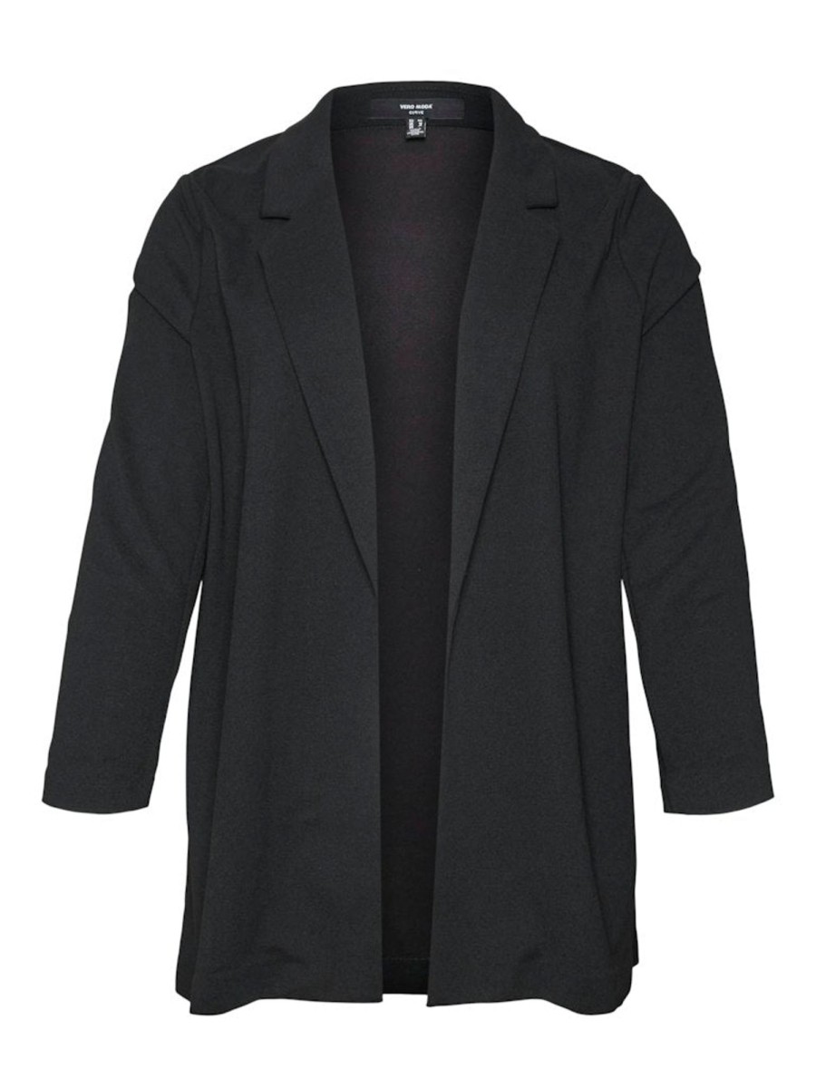 Overdele Vero Moda Curve | Vmcliva Ls Long Blazer Cur Noos Black