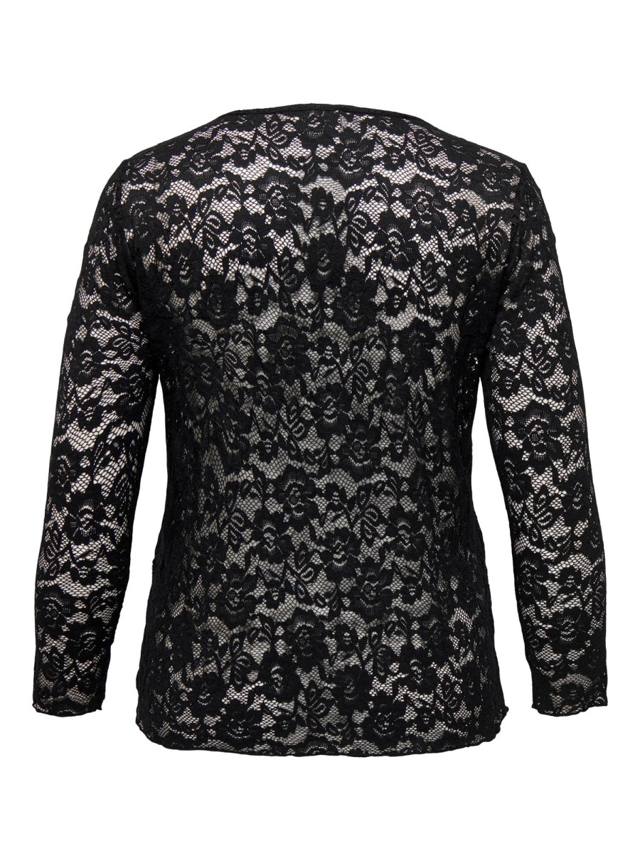 Overdele ONLY CARMAKOMA | Carebba L/S Lace Top Jrs Black