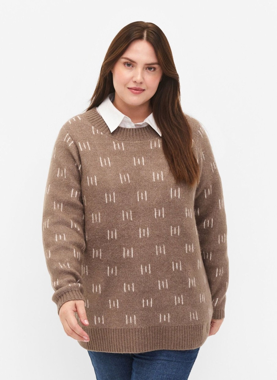 Overdele Zizzi | Zimblake L/S Letter Pullover