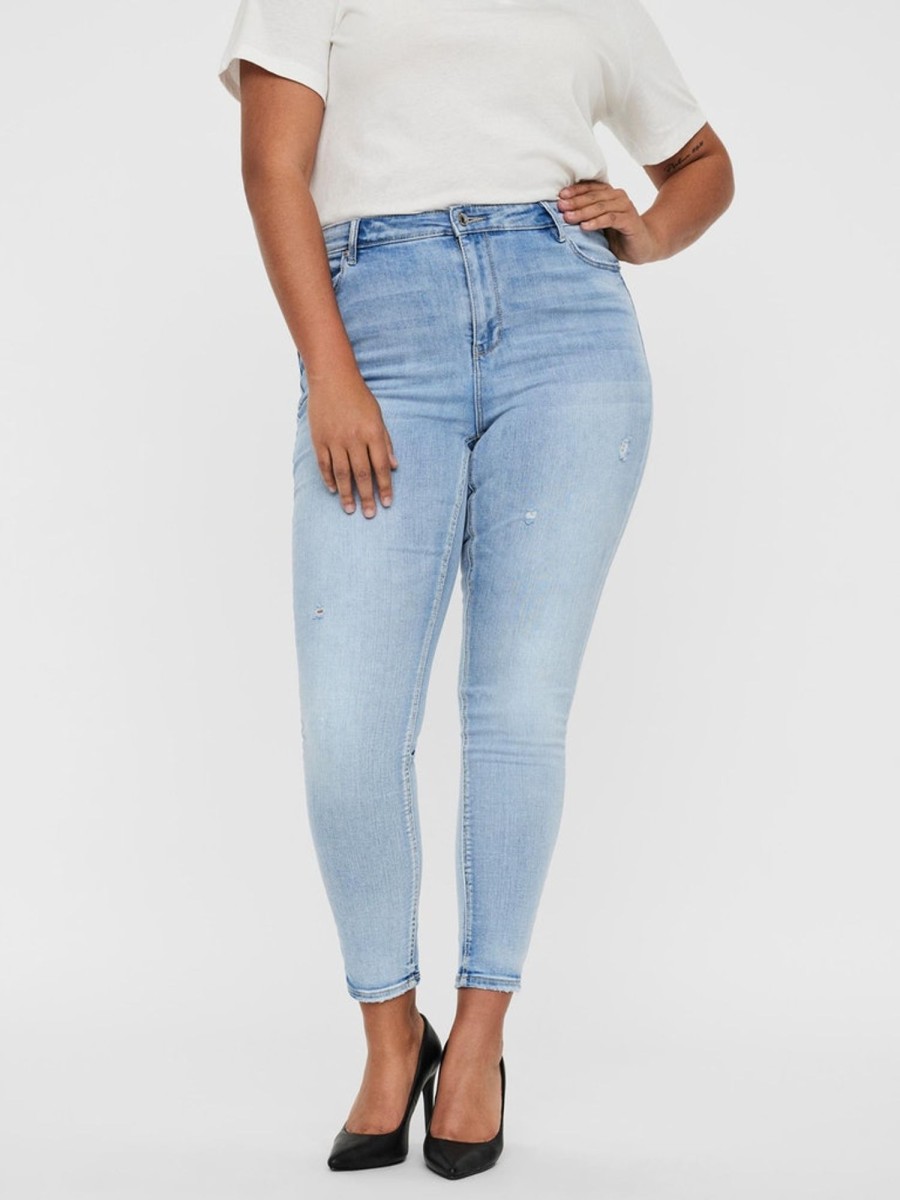 Underdele Vero Moda Curve | Vmphia Hr Skinny J Gu3162 Curve Noos Light Blue Denim