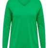 Overdele ONLY CARMAKOMA | Caribi Ls Loose V-Neck Island Green