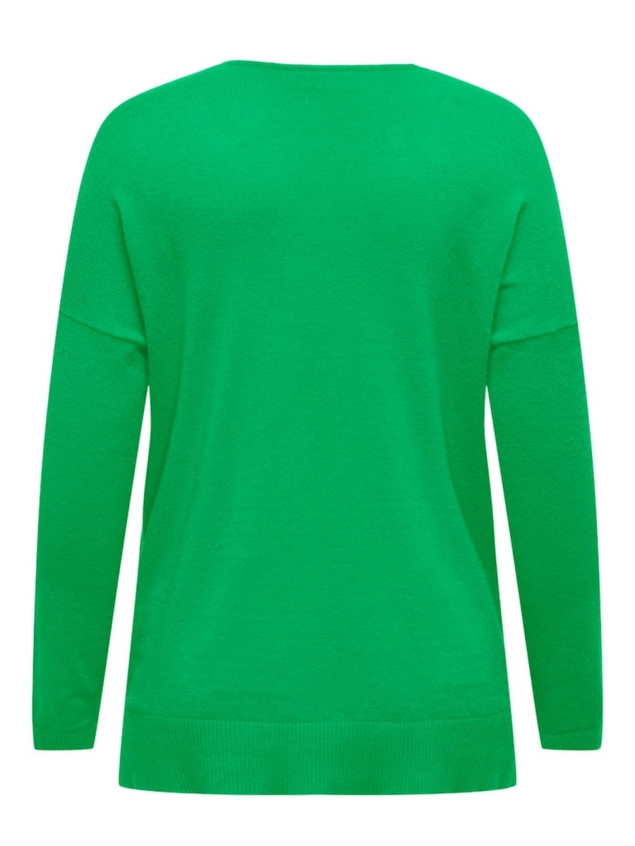 Overdele ONLY CARMAKOMA | Caribi Ls Loose V-Neck Island Green