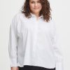 Overdele Fransa Plus Size Selection | Fpzashirt Shirt 1 White