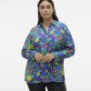 Overdele Vero Moda Curve | Vmcliva Josie Ls Shirt Wvn Cur Beaucoup Blue Liva