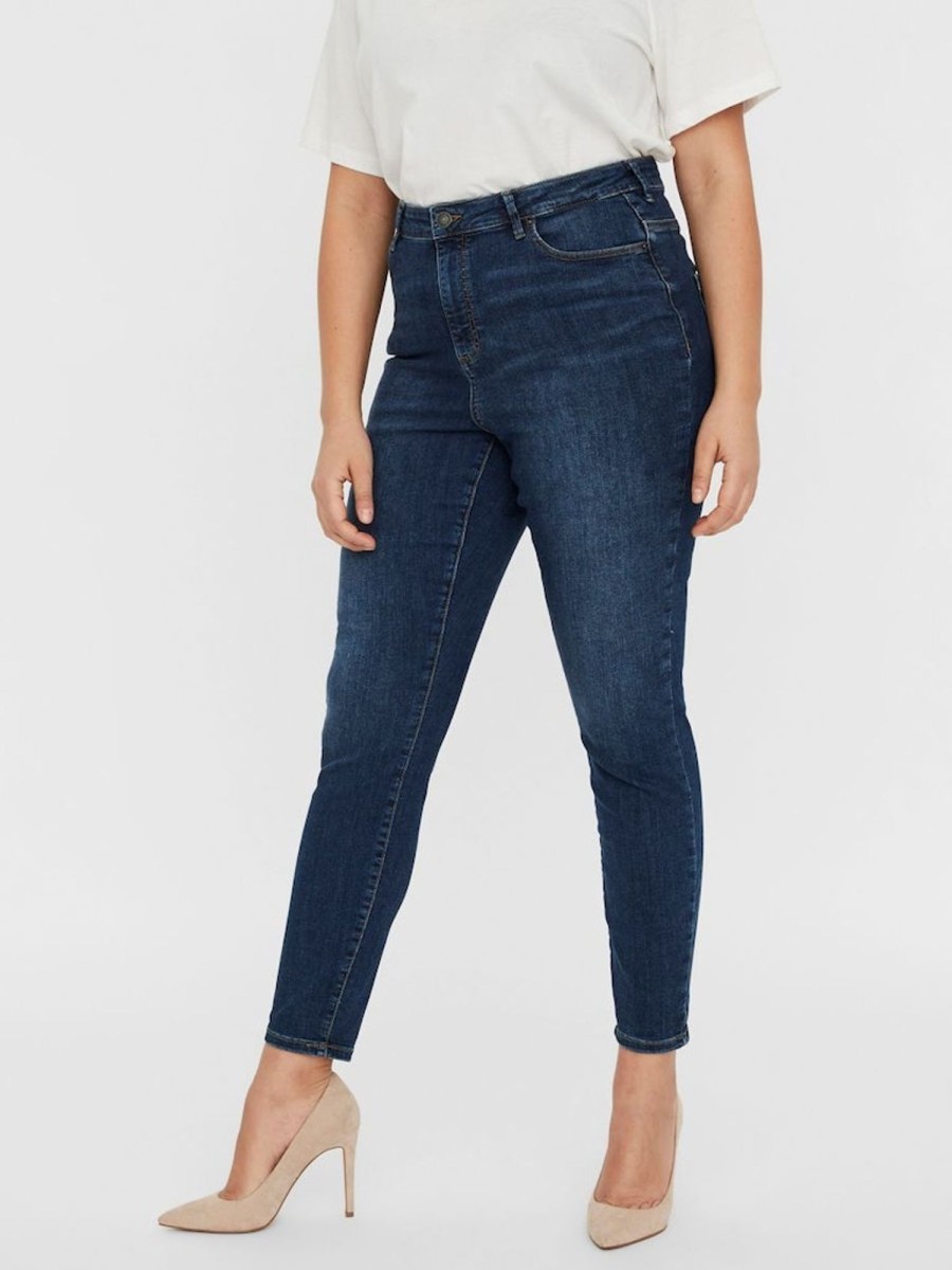 Underdele Vero Moda Curve | Vmsophia Hw Skinny Jeans Medium Blue Denim