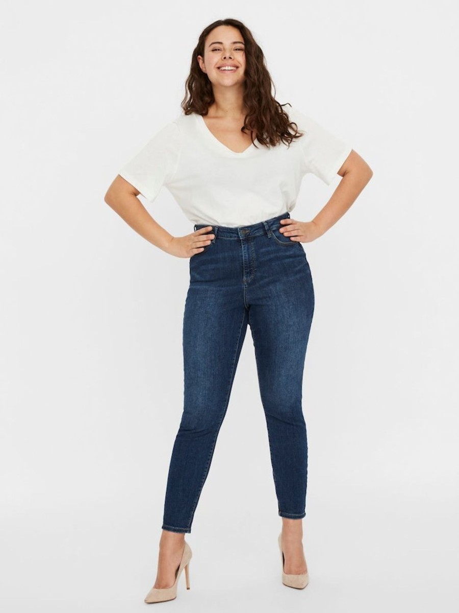 Underdele Vero Moda Curve | Vmsophia Hw Skinny Jeans Medium Blue Denim