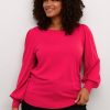 Overdele Kaffe Curve | Kcmiana Plain Pullover Pink