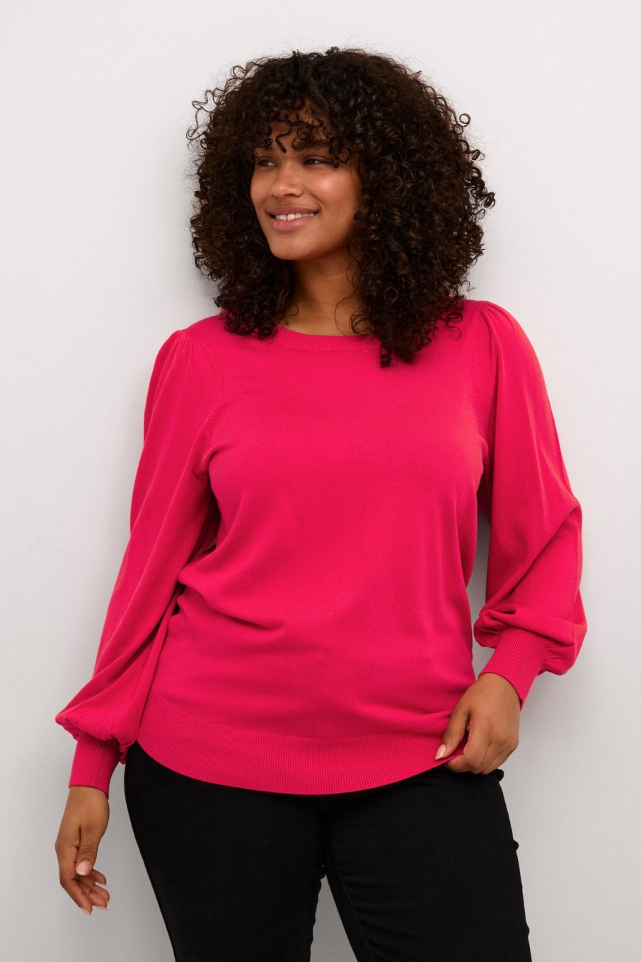 Overdele Kaffe Curve | Kcmiana Plain Pullover Pink