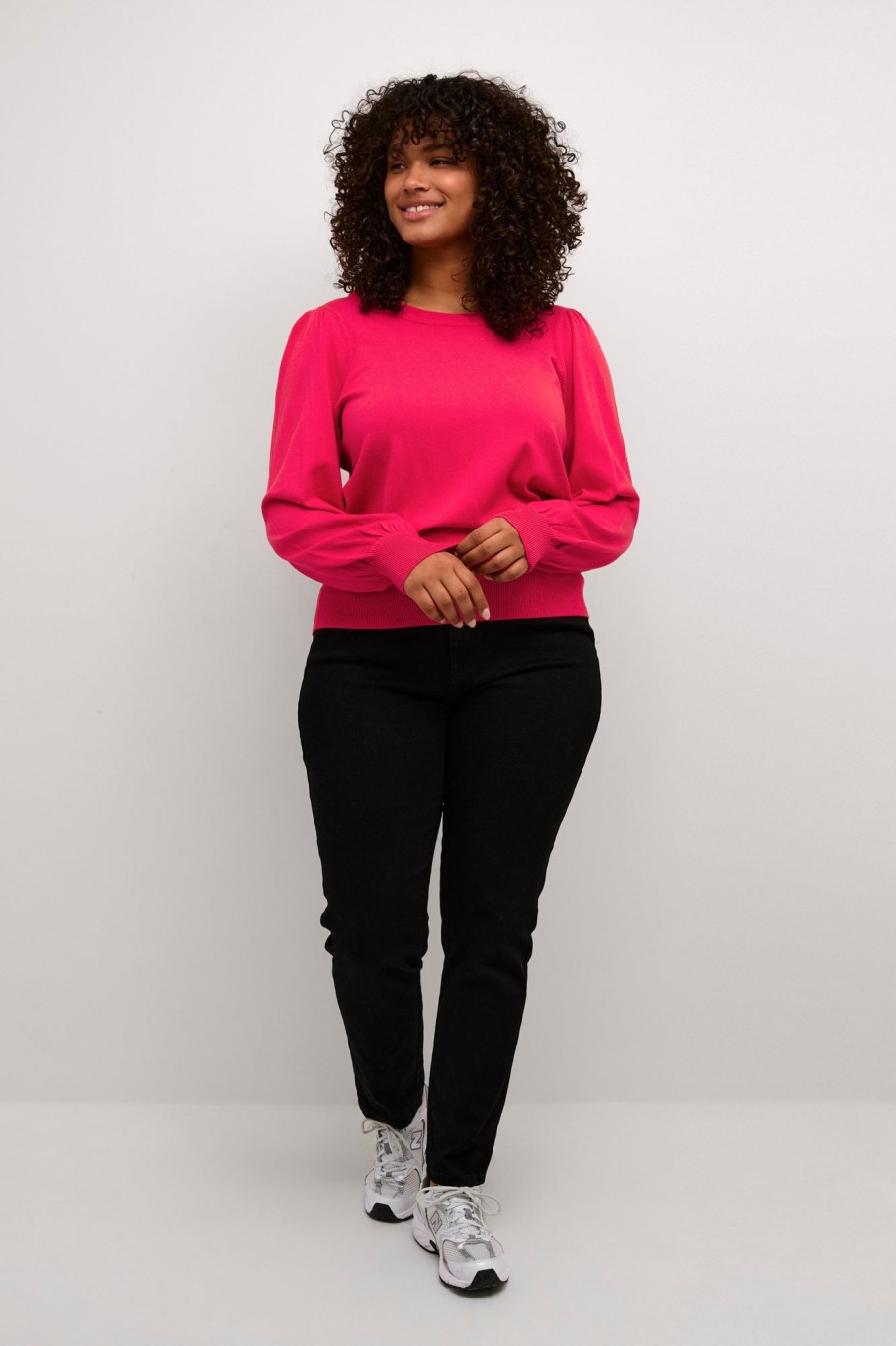 Overdele Kaffe Curve | Kcmiana Plain Pullover Pink