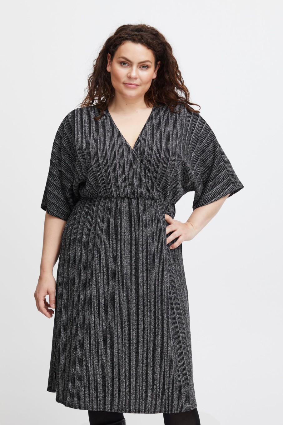 Overdele Fransa Plus Size Selection | Fpmarlena Dress Silver Mix