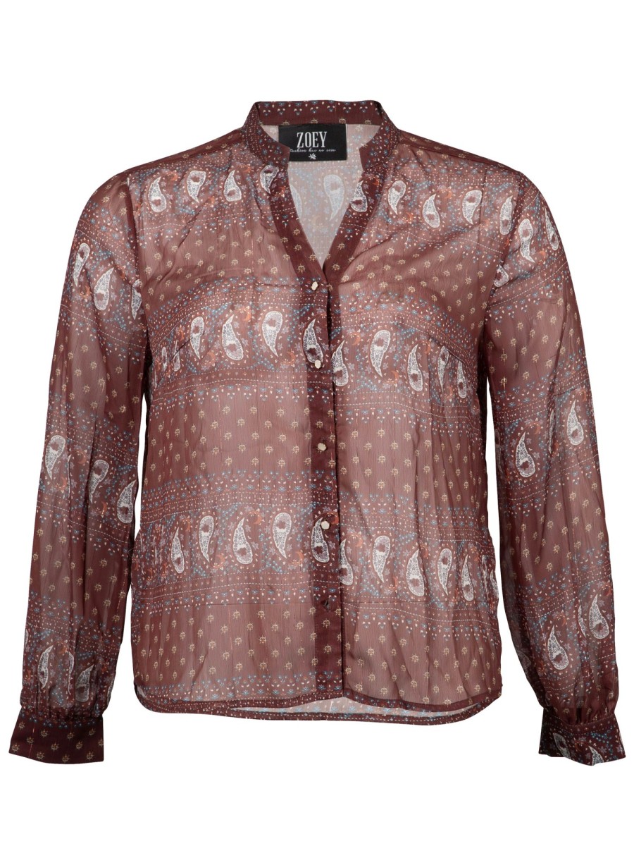 Overdele ZOEY | Zoraven Blouse - 296 Brown Mix