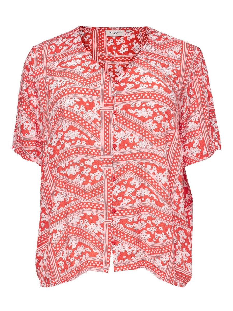 Overdele Only Carmakoma | Flot Bluse Med Laekkert Print Fra Carmakoma