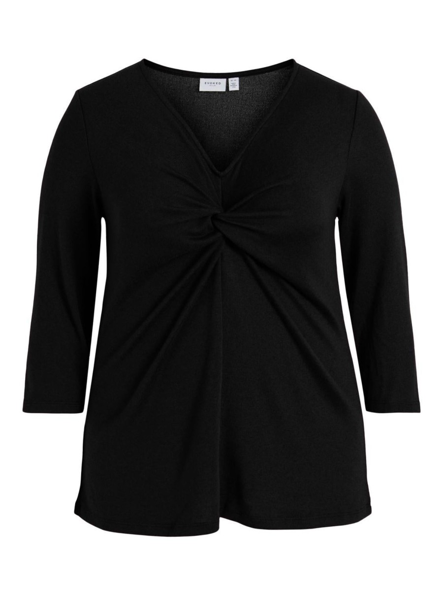 Overdele EVOKED VILA | Vivesela 3/4 Sleeve Top/Cur Black