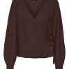 Overdele Vero Moda Curve | Vmsimone Ls Wrap Cardigan Ga Cur Coffee Bean W. Melange