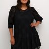 Overdele Kaffe Curve | Kcbelle Lace Dress 100121 Black Deep