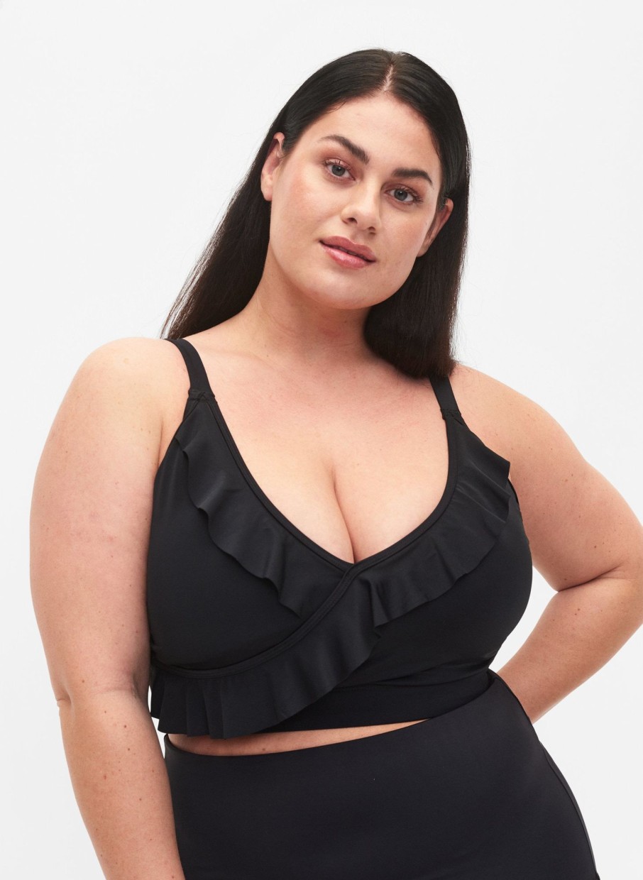 Andet ZIZZI | Ziskatrin - Sc - Swim Top - Solid Black