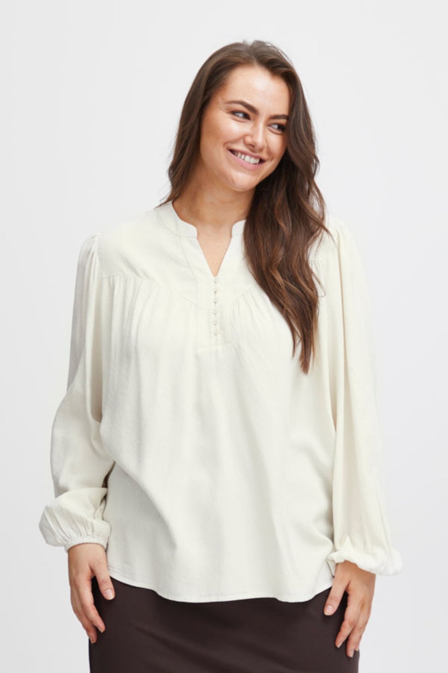 Overdele Fransa Plus Size Selection | Fpjio Blouse 1 Birch