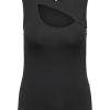 Overdele ONLY CARMAKOMA | Cartime Lopi S/L Cut Out Top Jrs Black