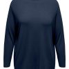 Overdele ONLY CARMAKOMA | Carcatja L/S Boat Neck Jrs Dress Blues