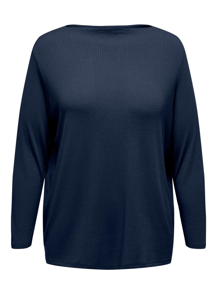 Overdele ONLY CARMAKOMA | Carcatja L/S Boat Neck Jrs Dress Blues