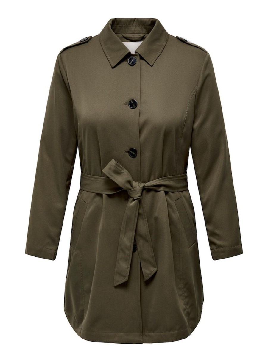 Andet ONLY CARMAKOMA | Carline Trenchcoat Ivy Green