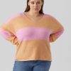 Overdele Vero Moda Curve | Vmdoffy V-Neck Stripe Pullover