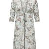 Andet ONLY CARMAKOMA | Cardalimo 3/4 Long Kimono Aop Aqua Gray Paisley W. Gold