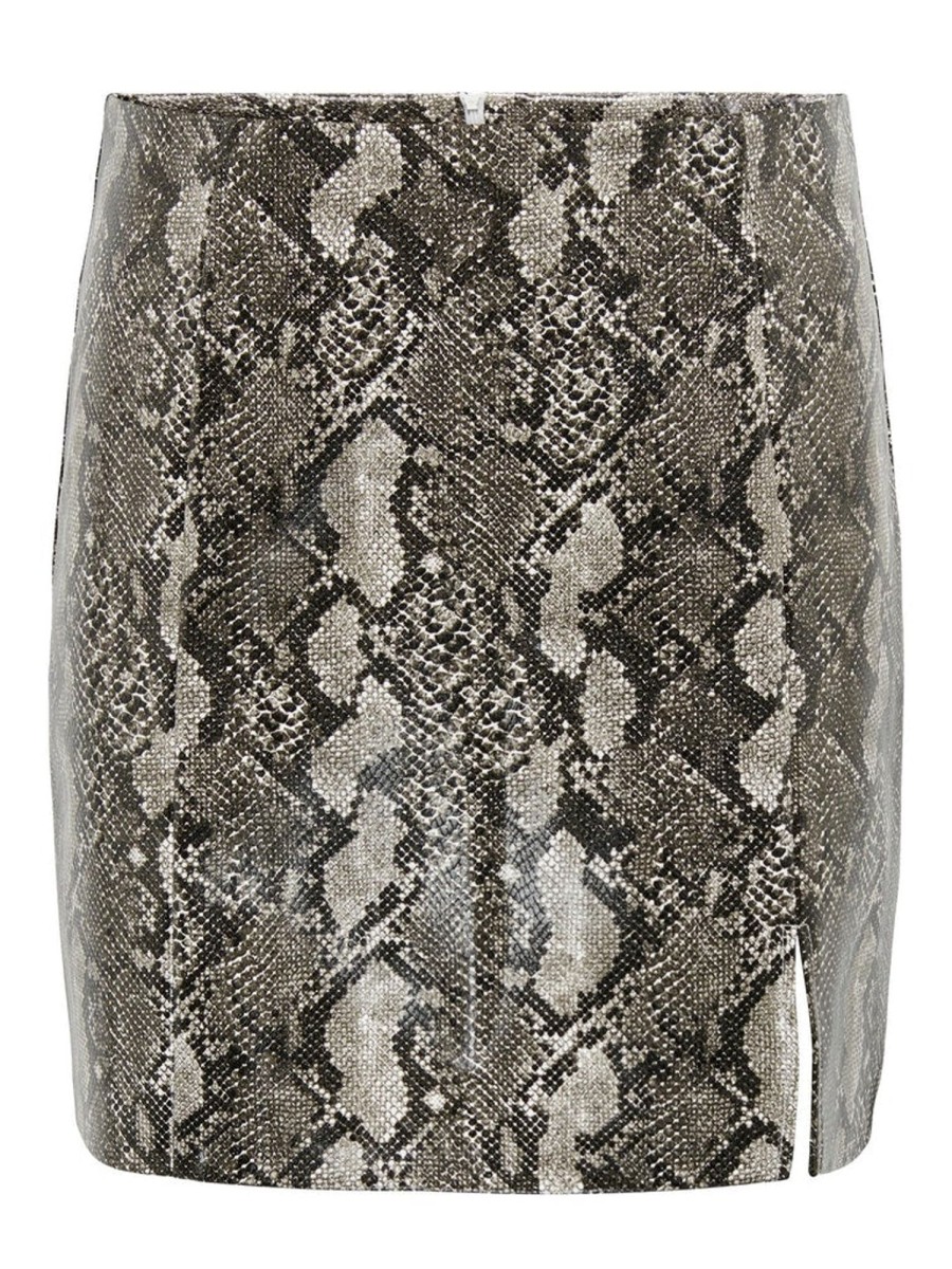 Underdele ONLY CARMAKOMA | Onccamille Aop Snake Skirt Silver Lining