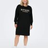 Overdele ONLY CARMAKOMA | Carpenni Ls Sweat Dress Jrs Black Front Print